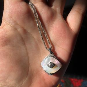 Eye Shape Silver Necklace